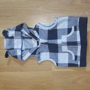 George plaid hooded bear ears vest 3-6 months EUC